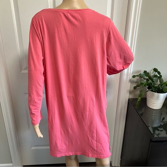 Cats doing Yoga Pajamas pink cotton sleepshirt - Picture 4 of 8